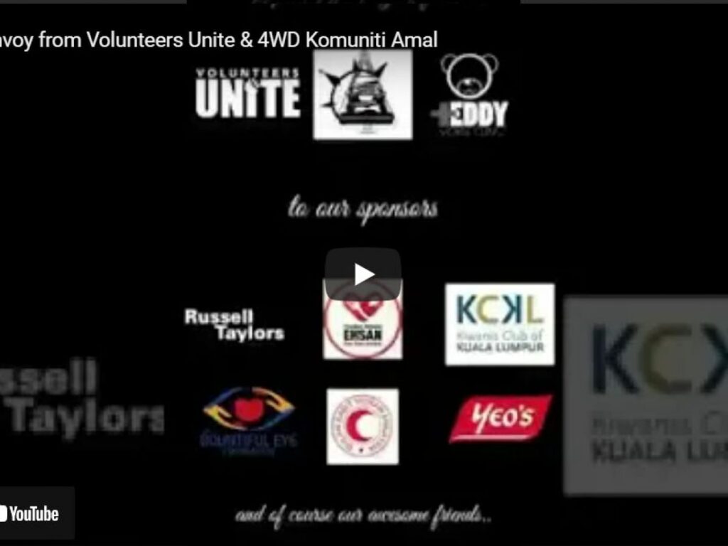 A convoy from Volunteers Unite & 4WD Komuniti Amal